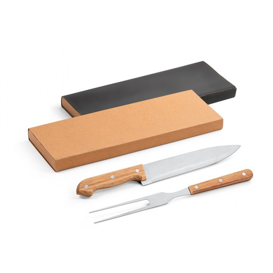 Kit Churrasco 2 Peças em Aço inox e Bambu com Estojo Personalizado Kit Churrasco 2 Peças em Aço inox e Bambu com Estojo Personalizado
