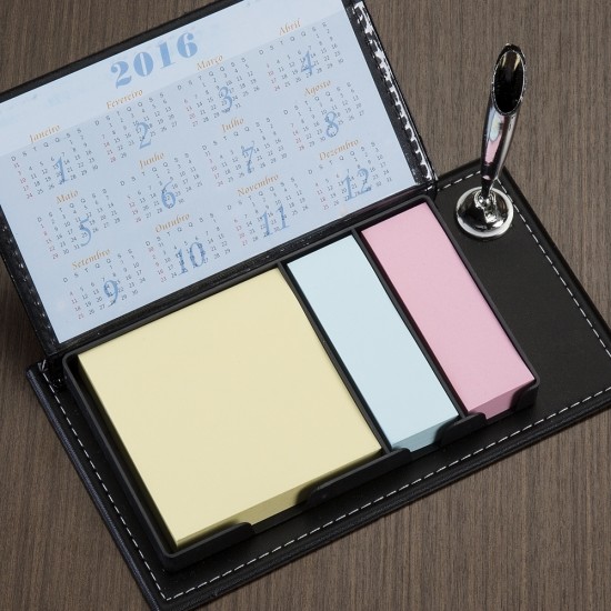 Bloco de Anotações de Mesa com Autoadesivos e Suporte Personalizado Bloco de Anotações de Mesa com Autoadesivos e Suporte Personalizado