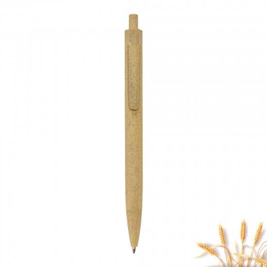 Caneta Esferográfica Biodegradável com Fibra de Trigo Personalizada Caneta Esferográfica Biodegradável com Fibra de Trigo Personalizada