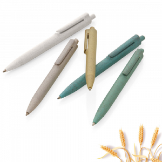 Caneta Esferográfica Biodegradável com Fibra de Trigo Personalizada Caneta Esferográfica Biodegradável com Fibra de Trigo Personalizada