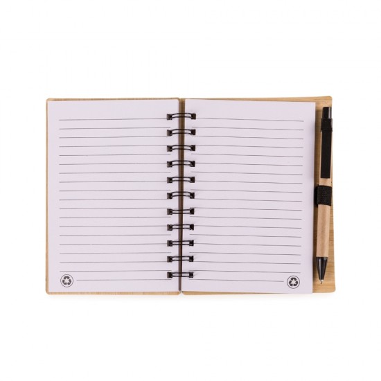 Bloco de Anotações Bambu com Caneta Personalizado Bloco de Anotações Bambu com Caneta Personalizado