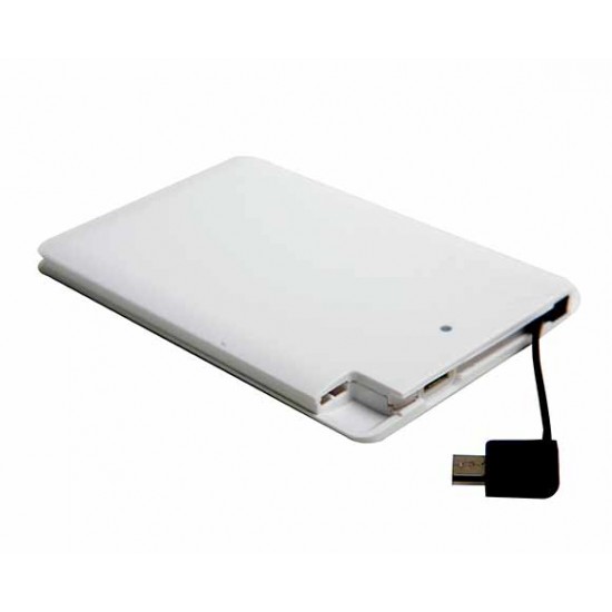 Carregador Portátil Universal Slim com Cabo Embutido 2500MAH Personalizado Carregador Portátil Universal Slim com Cabo Embutido 2500MAH Personalizado