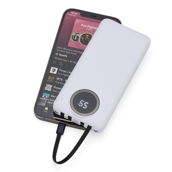 Power Bank 10.000mAh com Lanterna e Multissaídas Personalizado Power Bank 10.000mAh com Lanterna e Multissaídas Personalizado