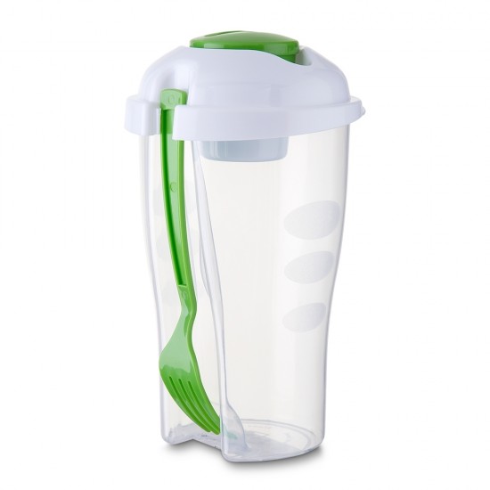 Copo Salada 850ml com Garfo e Suporte para Molho Personalizado Copo Salada 850ml com Garfo e Suporte para Molho Personalizado
